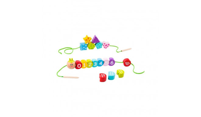 Tooky Toy TOOKY TOY Wooden Laced Caterpillar For Threading Skill