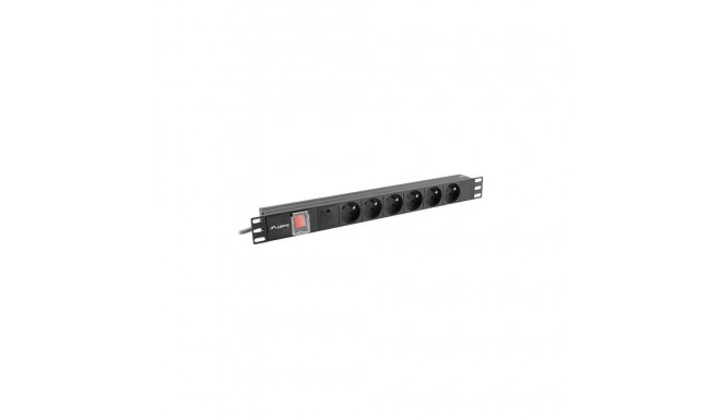 Lanberg toitejaotur 19" 1U 16A 6x 230V PL 2m