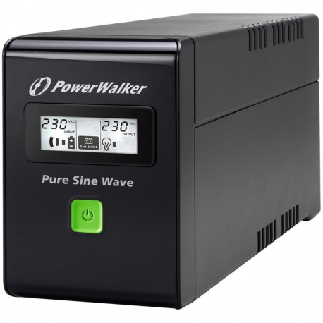 PowerWalker VI 600 SW IEC line-interactive 600VA 3x IEC C13 USB-B LCD puhta siinuslainega UPS