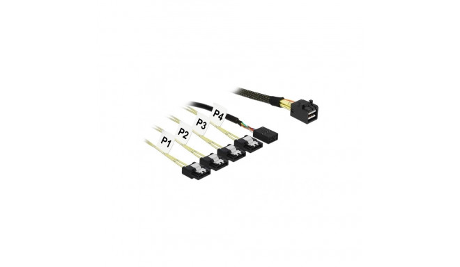 DeLOCK 85732 Serial Attached SCSI (SAS) kaabel 1 m must, roheline