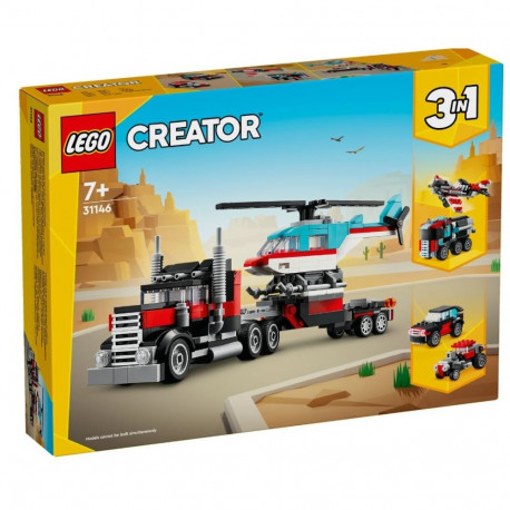 Klocki creator 31146 ciężarówka z platformą i helikopterem