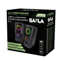 EGS103 Esperanza kõlarid 2.0 USB LED vikerkaar baila