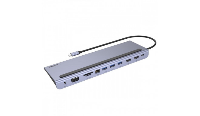 HUB USB-C 11in1 USB-C, RJ45, PD 100W; D1022B