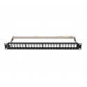 Patch panel empty 24 ports 1U 19 inches ftp for keystone modules black