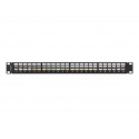 Patch panel empty 24 ports 1U 19 inches ftp for keystone modules black