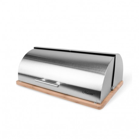 Bread Box - Maestro MR-1672S Stainless Steel Wood Silver