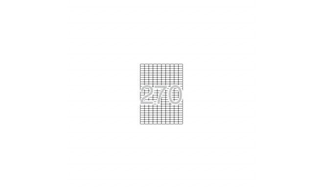 Etikett iseliimuv APLI 17,8x10mm, eemaldatav, 270 tk A4 lehel, 25l/pk, Ref. 10197