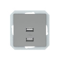 SOCKET USB 2PL GREY USB-3.4A-02 QR1000