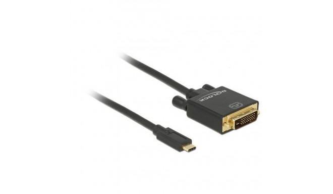 DeLOCK 2m, USB-C/DVI 24+1 USB graphics adapter 3840 x 2160 pixels Black