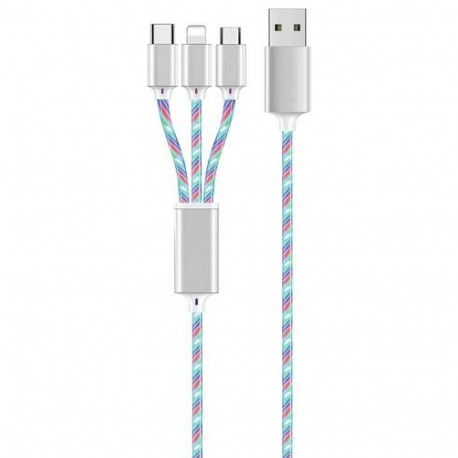 2GO 797316 USB cable 1.5 m USB B USB C/Micro-USB B/Lightning Multicolour