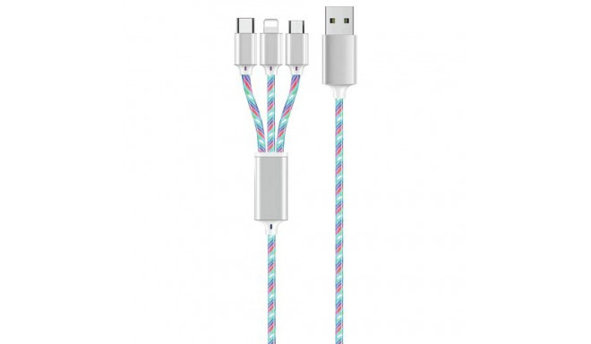 2GO 797316 USB cable 1.5 m USB B USB C/Micro-USB B/Lightning Multicolour