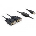 DeLOCK 2x RS232/USB 2.0 serial cable Black