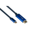 Alcasa 4520-CSF020B video cable adapter 2 m USB Type-C HDMI Type A (Standard) Blue