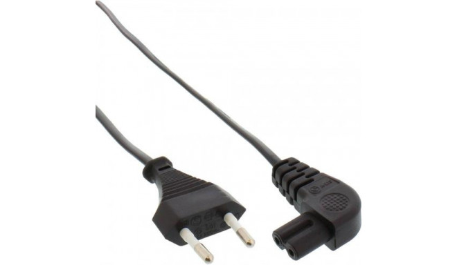 InLine power cable, Euro male / Euro8 male angled, black, 2m