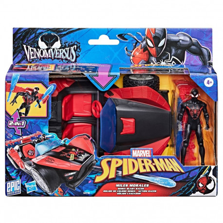 SPIDER-MAN mängukomplekt Miles Morales ja auto 10 cm