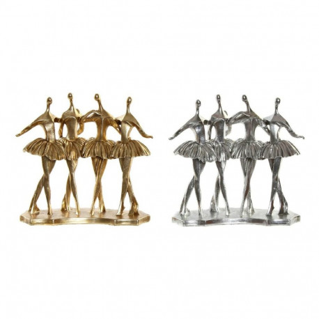 Dekoratiivkuju DKD Home Decor Kuldne Hõbedane Baleriin 33,5 x 14,5 x 32 cm (2 Ühikut)