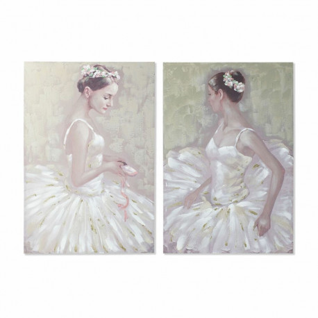 Картина DKD Home Decor 80 x 3 x 120 cm Балерина традиционный (2 штук)