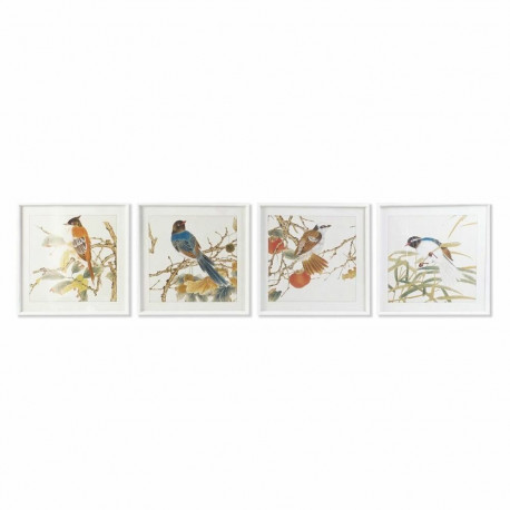 Maal DKD Home Decor Linnu Shabby Chic 60 x 2,5 x 60 cm (4 Ühikut)