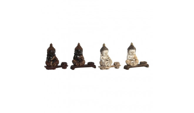 Dekoratiivkuju DKD Home Decor 22 x 8,2 x 23 cm Punane Beež Buddha Idamaine (4 Tükid, osad)