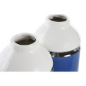 Vase DKD Home Decor 12 x 12 x 18,5 cm Silver White Sky blue Navy Blue Stoneware (2 Units) Vase DKD Home Decor 12 x 12 x 18,5 cm Silver White Sky blue Navy Blue Stoneware (2 Units)