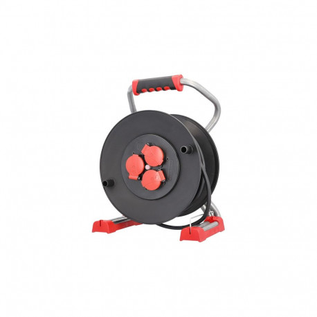 Maandusega pikendusjuhe 3 pesa / 40.0m rull kaablitrummel IP44 3G 1.5 mm² plastikust