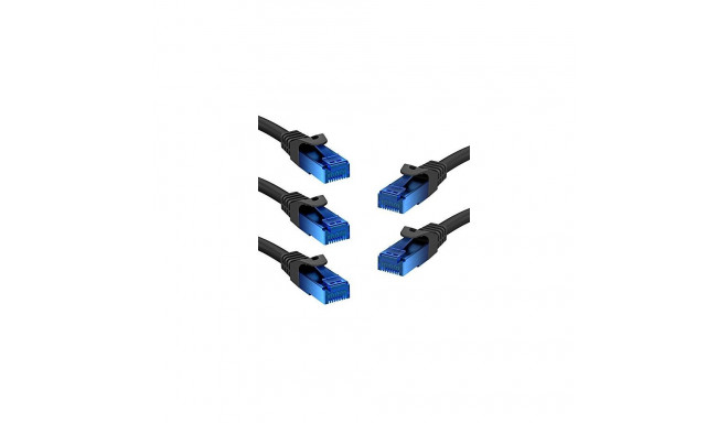 goobay Patch cable Cat6 U/UTP flat black 5,0m