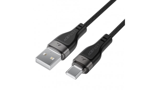 Acefast C11-04 USB-A kuni USB-C Magneetkaabel 3A Kiire Laadimine 1.2m Punutud Snap-On Ühendus Must