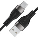 Acefast C11-04 USB-A to USB-C Magnetic Cable 3A Fast Charging 1.2m Braided Snap-On Connector Black