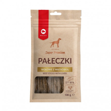 Dog Treats - Maced Beef Sticks With Liver - 100g, Red