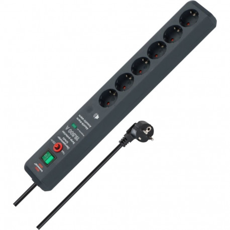 Brennenstuhl Secure-Tec 6-kohaline pikendusjuhe antratsiit 3m