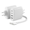Alogic Rapid Power 100W 4-port kiire GaN laadija +kaabel 2m valge