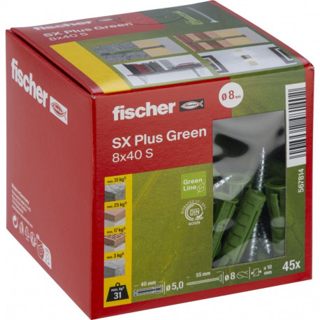 Fischer Dübel SX Plus Green 8x40 S