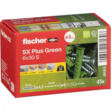 Fischer Dübel SX Plus Green 6x30 S