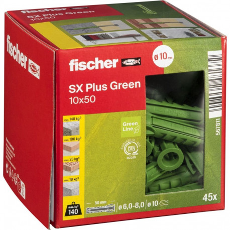 Fischer tüübel SX Plus 10x50, roheline
