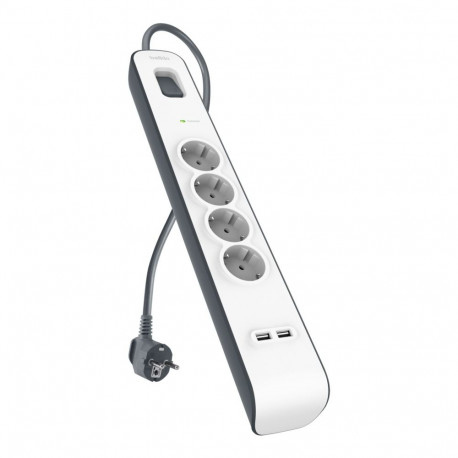 Belkin ülepinge kaitse riba 4-pistikuga 2xUSB-A, 2 m kaabel BSV401vf2M-V2