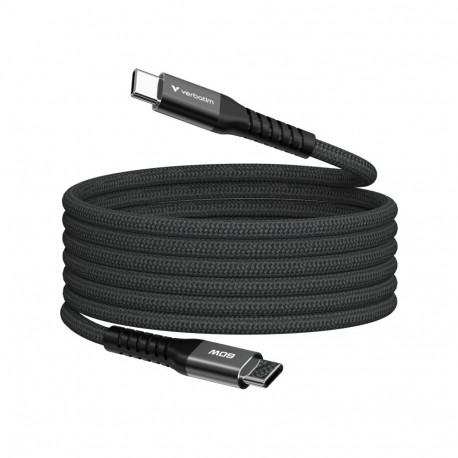 Verbatim sünkroniseerimis- ja laadimiskaabel 31859 60W 120cm USB-C/USB-C magnetiga, must