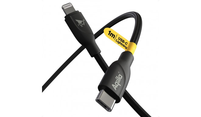 Aqiila Cablebird CB21 laadimis-/sünkroonimiskaabel 30W Type C Lightning 1m
