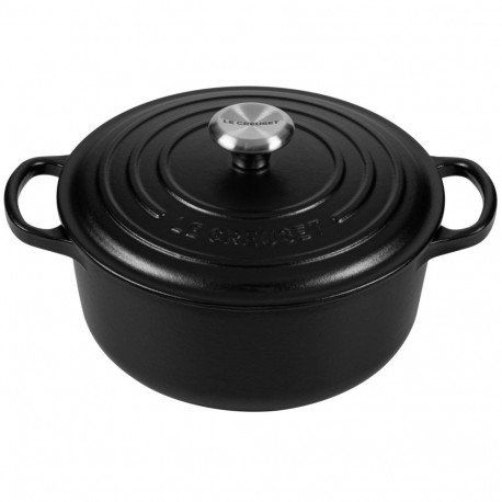 Le Creuset Signature ümmargune pajaroog 20 cm must