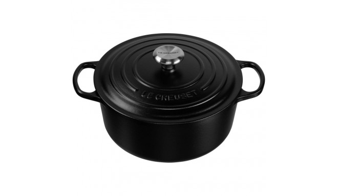 Le Creuset Signature ümmargune pajaroog 26 cm must