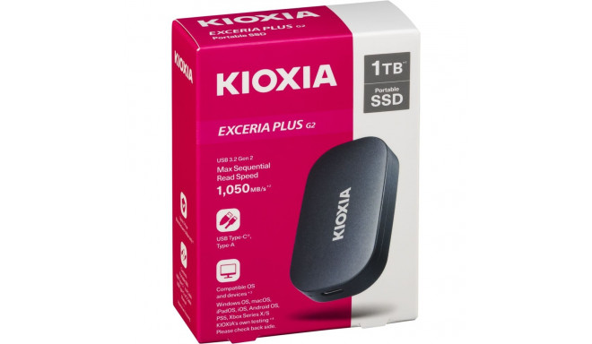 KIOXIA EXCERIA PLUS G2 1000GB kaasaskantav SSD USB 3.2 Gen2 Type C