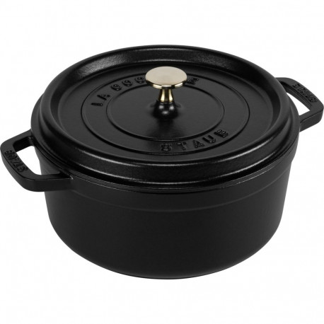 Staub La Cocotte 20cm ümmargune must malmist