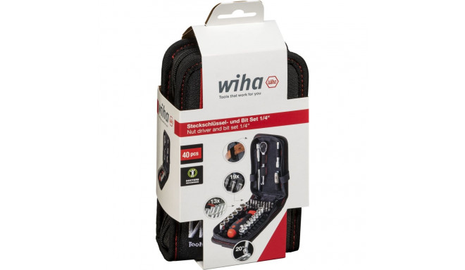 Wiha socket and bit set 1/4