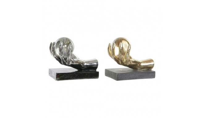 Dekoratiivkuju DKD Home Decor Kuldne Hõbedane Käsi 50 ml 20 x 14 x 18 cm (2 Ühikut)