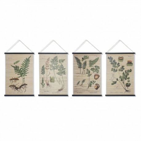 Kangas DKD Home Decor Kwiaty 60 x 2 x 90 cm Cottage (4 Tükid, osad)