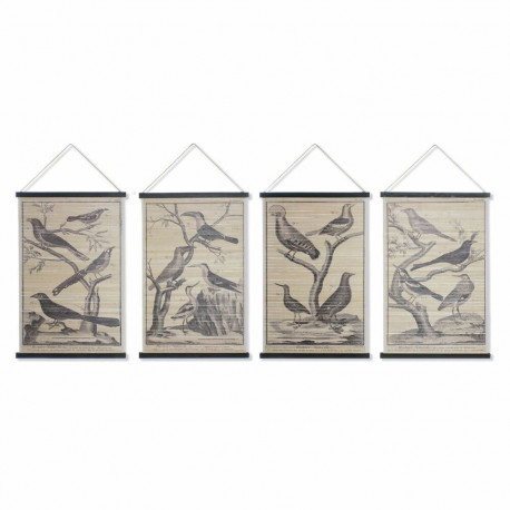 Kangas DKD Home Decor Linnud 60 x 2 x 90 cm Cottage (4 Tükid, osad)