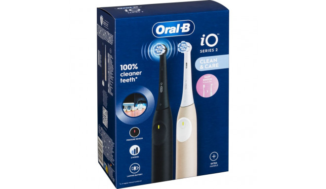 Oral-B iO2 Duo elektriline hambaharjakomplekt, must ja roosa