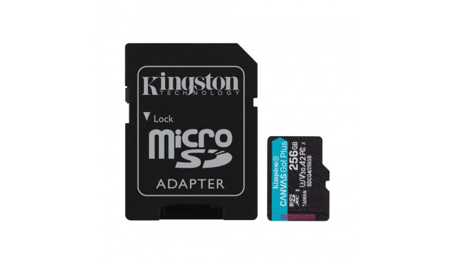 Kingston 256GB microSDXC Canvas Go Plus Gen4 200MB/s A2 U3 V30 kaart + adapter