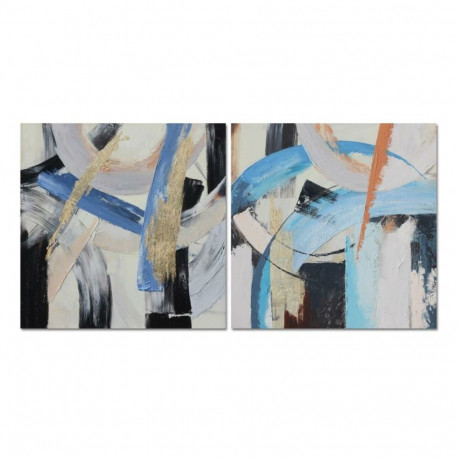 Maal DKD Home Decor 100 x 2,5 x 100 cm 100 x 2,8 x 100 cm Abstraktne Kaasaegne (2 Ühikut)