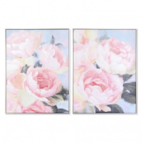 Maal DKD Home Decor 60 x 3,5 x 80 cm 60 x 3 x 80 cm Kwiaty Romantiline (2 Ühikut)
