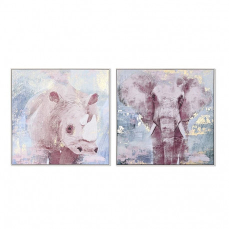 Maal DKD Home Decor 103 x 4,5 x 103 cm Elevant Kaasaegne (2 Ühikut)